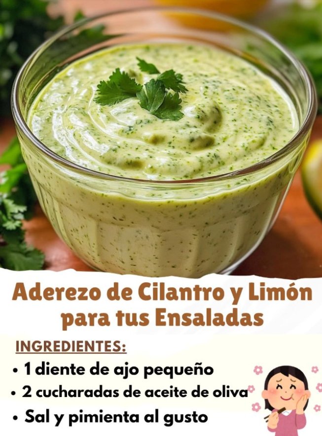 Aderezo de Cilantro y Limón para tus Ensaladas
